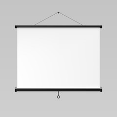 Blank realistic projection screen mockup