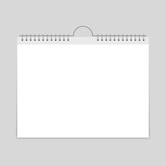 Blank realistic wall calendar template, vector mockup