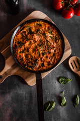 Vegetarian frittata with potatoes