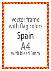 Frame and border of ribbon with the colors of the Spain flag