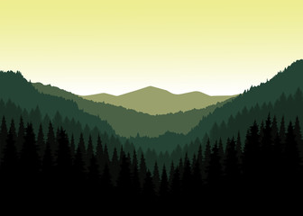 Panorama of mountains. Valley(canyon). Three peaks. Natural shades. - obrazy, fototapety, plakaty