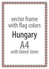Frame and border of ribbon with the colors of the Hungary flag