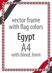 Frame and border of ribbon with the colors of the Egypt flag