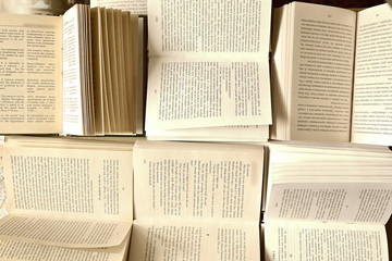 Background - open books, hight angle view