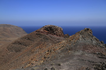 Beautiful volcanic mountains . Panoramic view on Fuerteventura