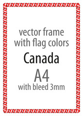 Frame and border of ribbon with the colors of the Canada flag