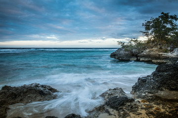 Playa Blanca, Rafael Freyre, Holguin, Cuba. Ocean front dawn.