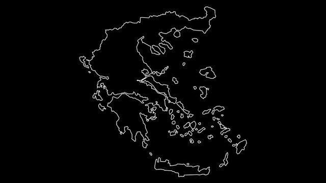 Greece map outline animation