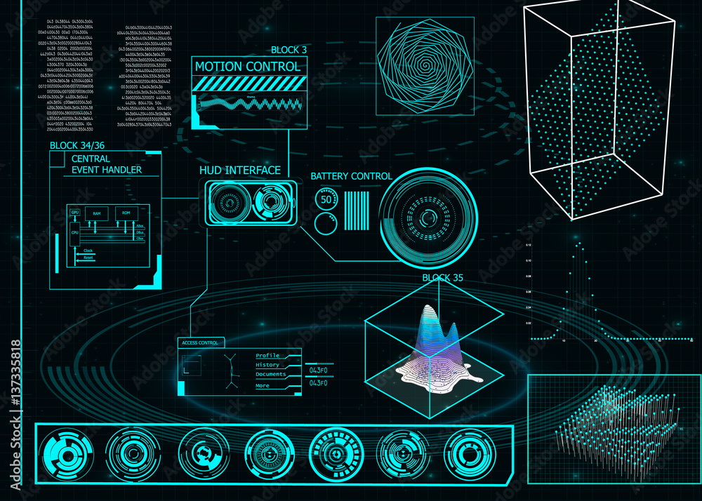 Poster elements for hud interface