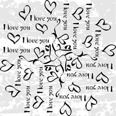 Seamless pattern with I love you