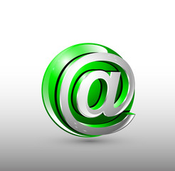 Sign web. Green 3d logo design.