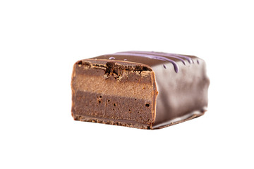 Chocolate handmade candy isolated on white
