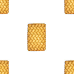 A pattern of round cookies on a white background