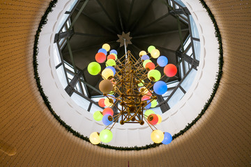 chandelier in the foyer of the theater