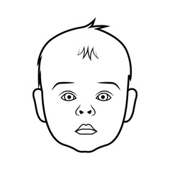 Realistic baby face icon. Isolated vector illustration on white