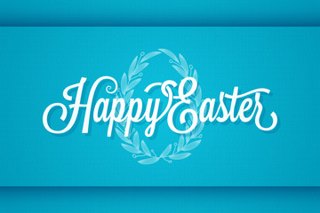 Easter Vintage Lettering. Egg Ornament Background.