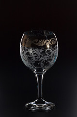 glass glass on a black background