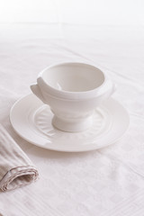 Obraz na płótnie Canvas exquisite porcelain plate white. white empty plate on a white background