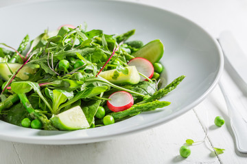 Homemade green salad with mix of vegetables