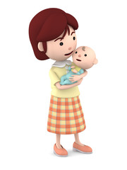 赤ちゃんを抱っこするママ06