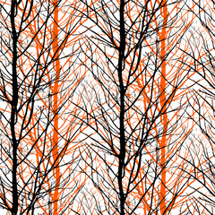 Pattern with trees silhouettes