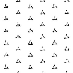 Naklejka premium Pattern grunge hand-drawing with a dry brush in black ink made of geometric shapes, strokes. Seamless vector that can be used for printing onto fabric, paper printing, backgrounds in graphic design