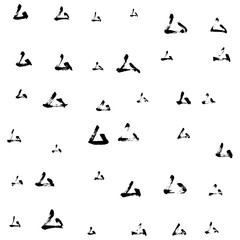 Pattern grunge hand-drawing with a dry brush in black ink made of geometric shapes, strokes. Seamless vector that can be used for printing onto fabric, paper printing, backgrounds in graphic design