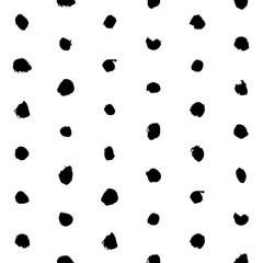 Pattern grunge hand-drawing with a dry brush in black ink made of geometric shapes, strokes. Seamless vector that can be used for printing onto fabric, paper printing, backgrounds in graphic design