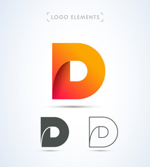 Vector abstract letter D logo. Can be used as an app icon and company corporate identity.