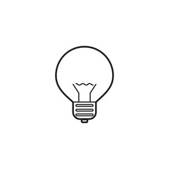 lightbulb line icon, lamp outline vector logo illustration, linear pictogram isolated on white