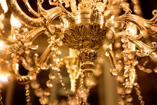 Abstract yellow luxury crystal chandelier