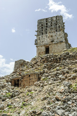 Fototapeta premium sight of the pyramid of the Mayan archaeological enclosure of Labna in Yucatan, Mexico.