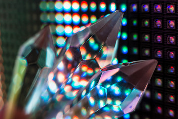 Crystals on the LED wall background