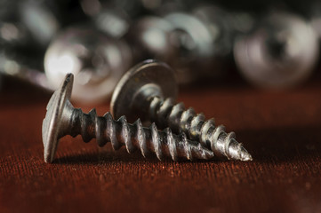 two self-tapping screws on the table