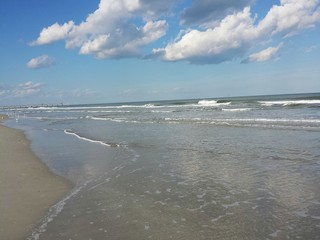 Beautiful ocean background on the beach in Atlantic coast of North Florida 