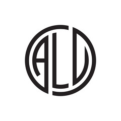 initial three letter logo circle black