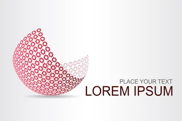 Fototapeten Logo stylized spherical surface with abstract shapes © olex_1980