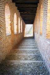 Vigevano, reinassance staircase. Color image