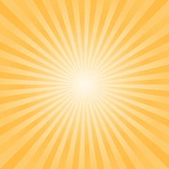 Abstract background. Bright Yellow rays background. Vector 