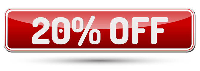 20% OFF - Abstract beautiful button with text.