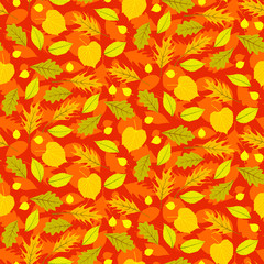 Autumn seamless background with leaves