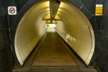 Underpass under the busy street in Singapore