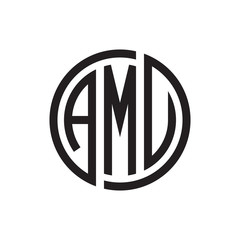 initial three letter logo circle black