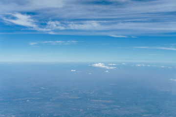 Naklejka na ściany i meble The sky viewed from the top flight in the morning.