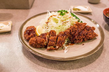 Delicious Tonkatsu - Japanese deep-fried pork cutlet.