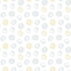 Hand drawn seamless texture with gold dots