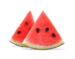 Slice of watermelon on white background