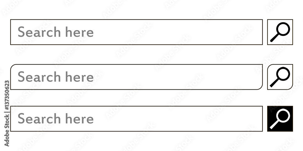 Poster search bar vector element design set