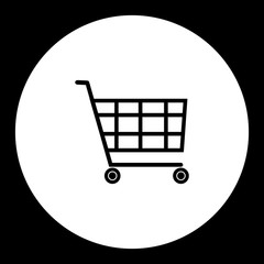 black shopping cart simple isolated icon eps10