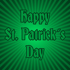 happy saint patrick day on green striped background eps10